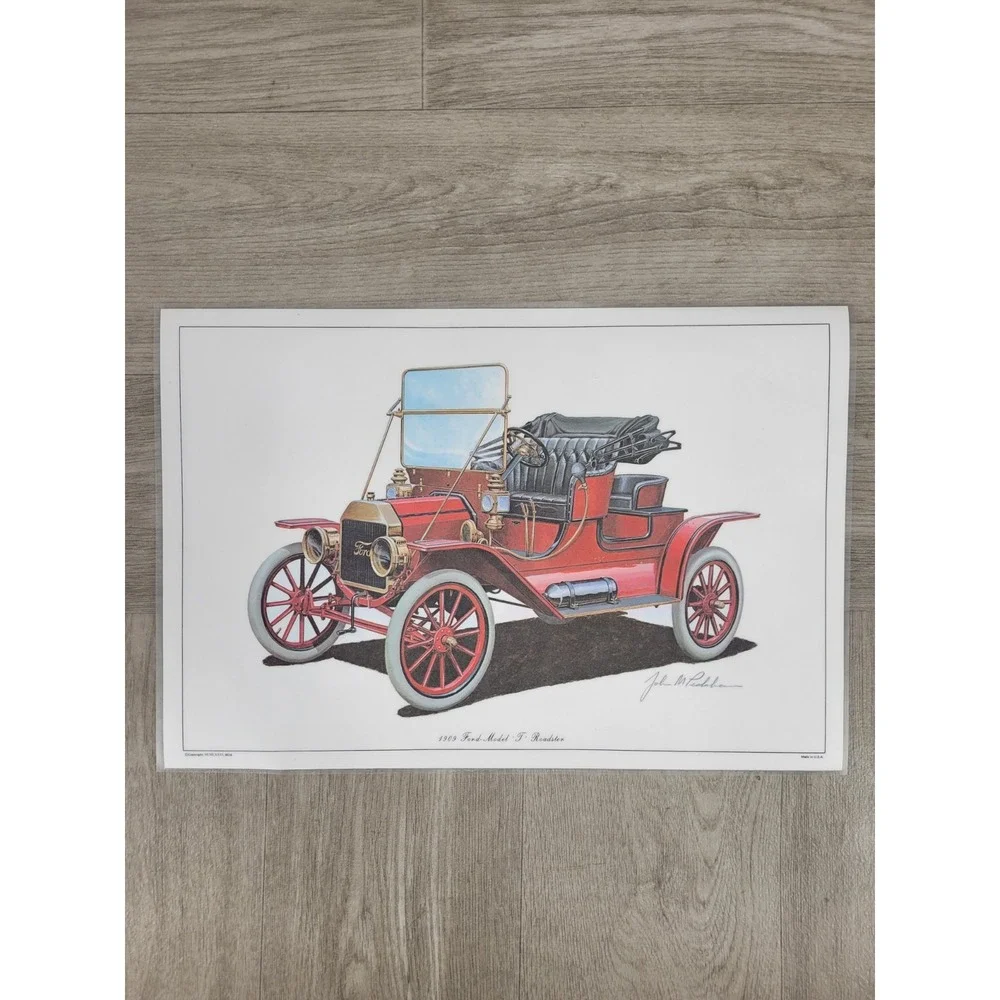 VIntage Set Of 4 Ford 75th Anniversary Laminated Placemats